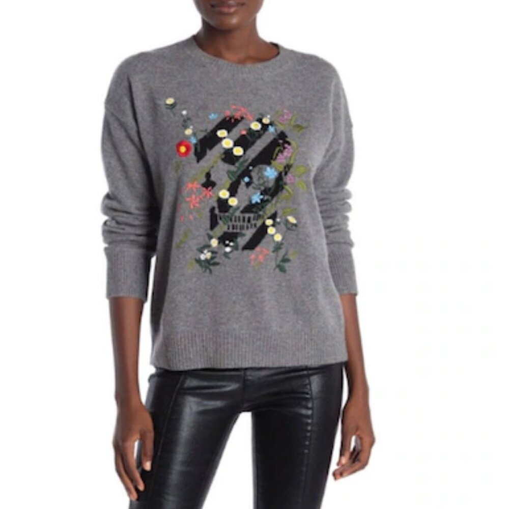 OVERSIZED SKULL CASHMERE $395 CASHMERE SWEATER SIZE XS/S NEW